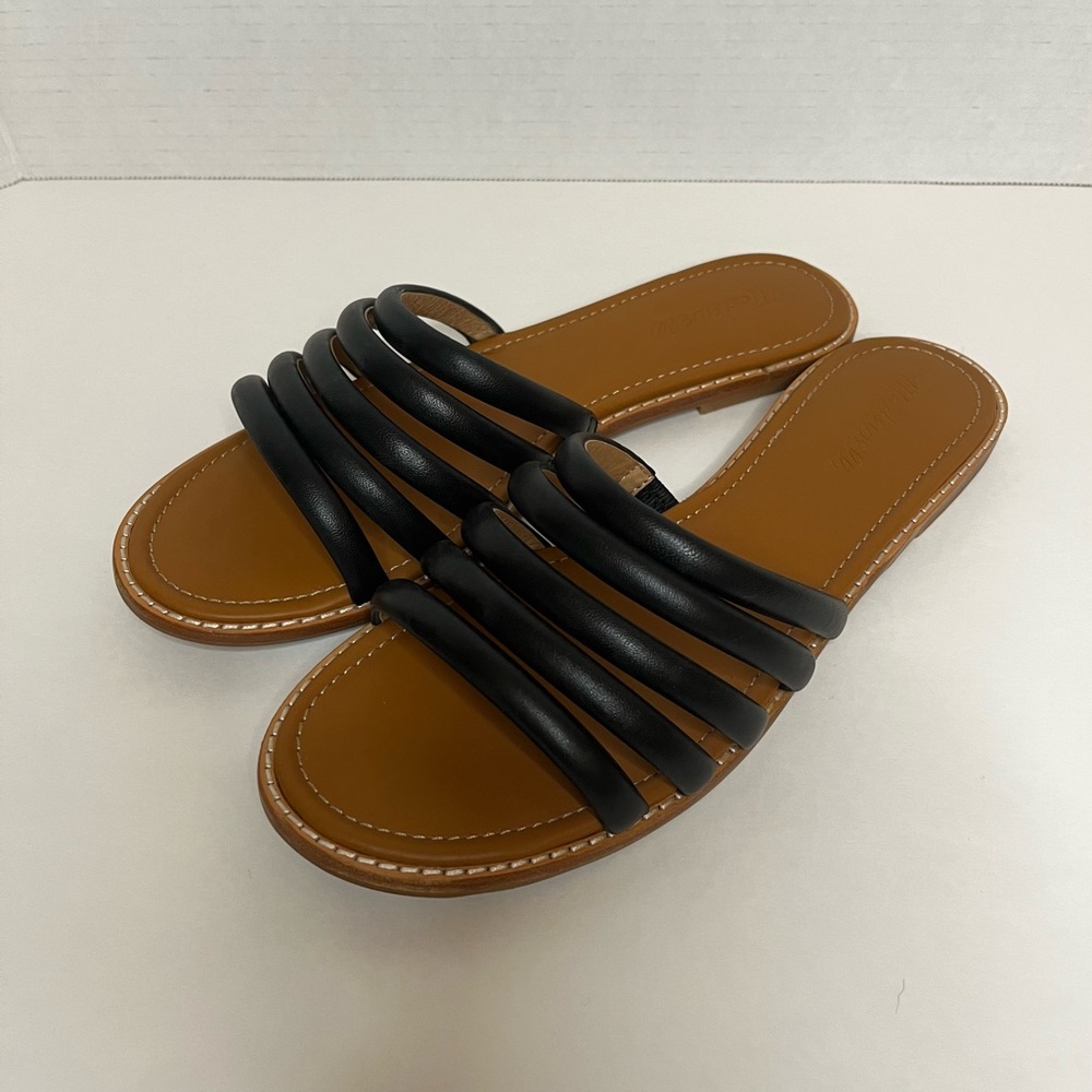 Madewell Addie Black Leather Slide Sandal Size 9.5